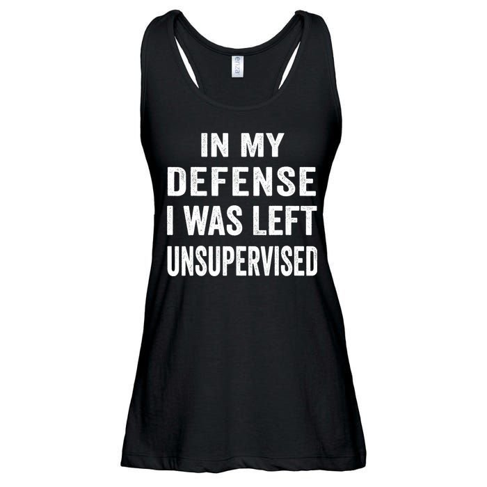 In my defense I was left unsupervised Cool Funny tee Ladies Essential Flowy Tank