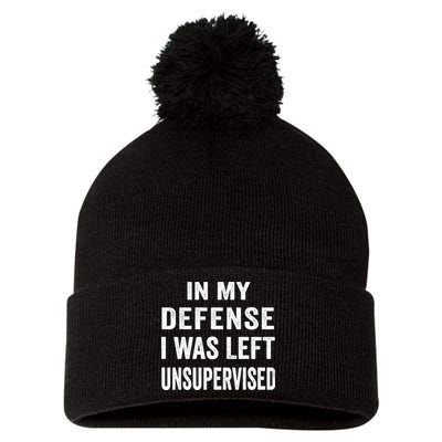 In my defense I was left unsupervised Cool Funny tee Pom Pom 12in Knit Beanie