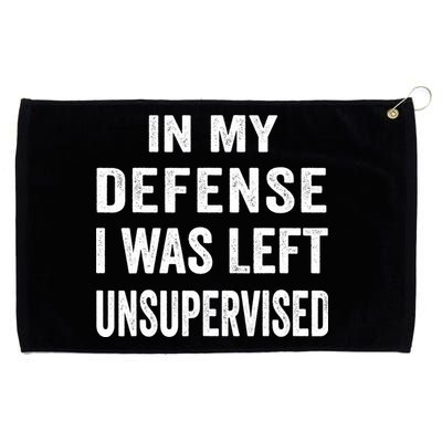 In my defense I was left unsupervised Cool Funny tee Grommeted Golf Towel