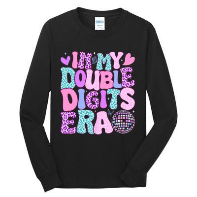 In My Double Digits Era Retro 10 Year Old 10th Birthday Girl Tall Long Sleeve T-Shirt