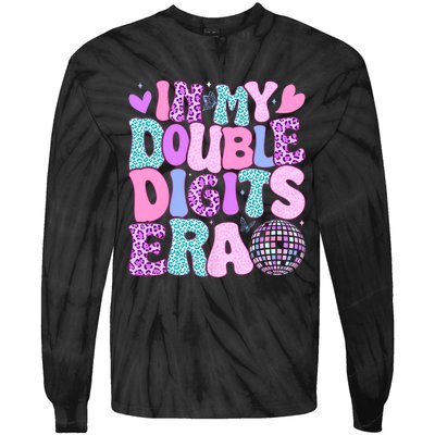 In My Double Digits Era Retro 10 Year Old 10th Birthday Girl Tie-Dye Long Sleeve Shirt