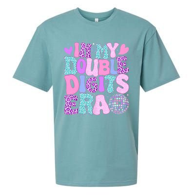 In My Double Digits Era Retro 10 Year Old 10th Birthday Girl Sueded Cloud Jersey T-Shirt