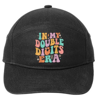In My Double Digits Era Retro Groovy 10th Birthday 7-Panel Snapback Hat