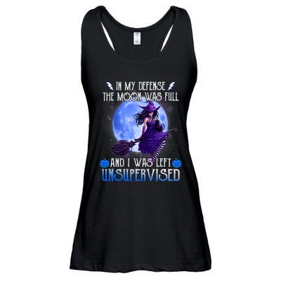 In My Defense, The Moon Was Full And I Was Left Unsupervised Ladies Essential Flowy Tank