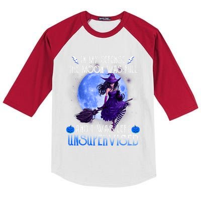 In My Defense, The Moon Was Full And I Was Left Unsupervised Kids Colorblock Raglan Jersey