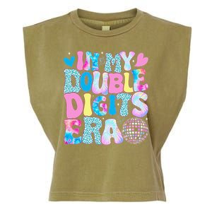 In My Double Digits Era Retro 10 Year Old 10th Birthday Girl Garment-Dyed Women's Muscle Tee