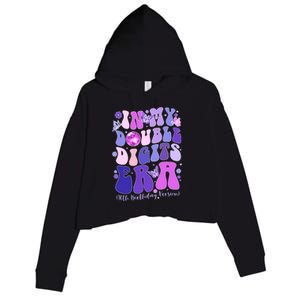 In My Double Digits Era Girls 10th Birthday Crop Fleece Hoodie