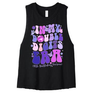 In My Double Digits Era Girls 10th Birthday Women's Racerback Cropped Tank