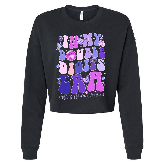 In My Double Digits Era Girls 10th Birthday Cropped Pullover Crew