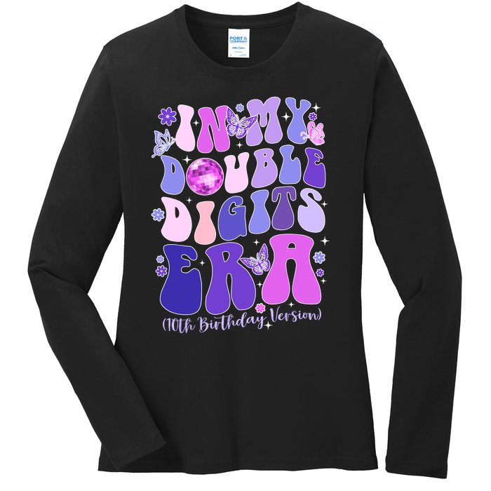 In My Double Digits Era Girls 10th Birthday Ladies Long Sleeve Shirt