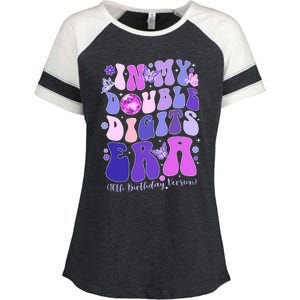 In My Double Digits Era Girls 10th Birthday Enza Ladies Jersey Colorblock Tee