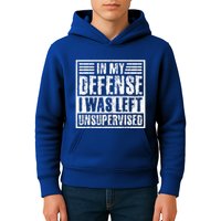 In My Defense I Was Left Unsupervised  Funny Kids Hoodie