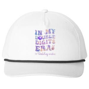 In My Double Digits Era 10th Birthday Version Groovy Retro Snapback Five-Panel Rope Hat