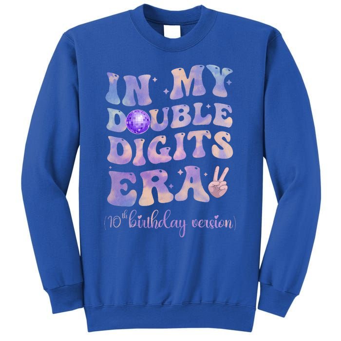 In My Double Digits Era 10th Birthday Version Groovy Retro Sweatshirt