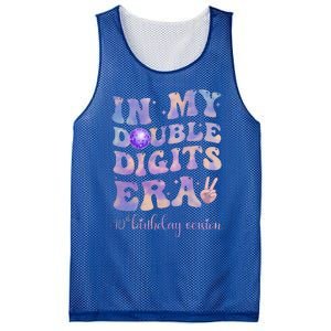 In My Double Digits Era 10th Birthday Version Groovy Retro Mesh Reversible Basketball Jersey Tank