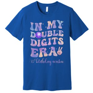 In My Double Digits Era 10th Birthday Version Groovy Retro Premium T-Shirt