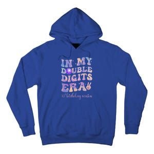 In My Double Digits Era 10th Birthday Version Groovy Retro Tall Hoodie