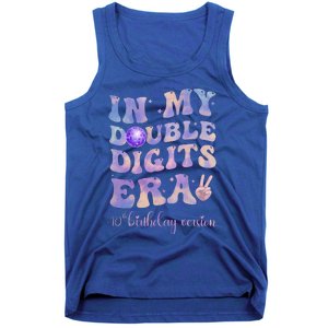 In My Double Digits Era 10th Birthday Version Groovy Retro Tank Top