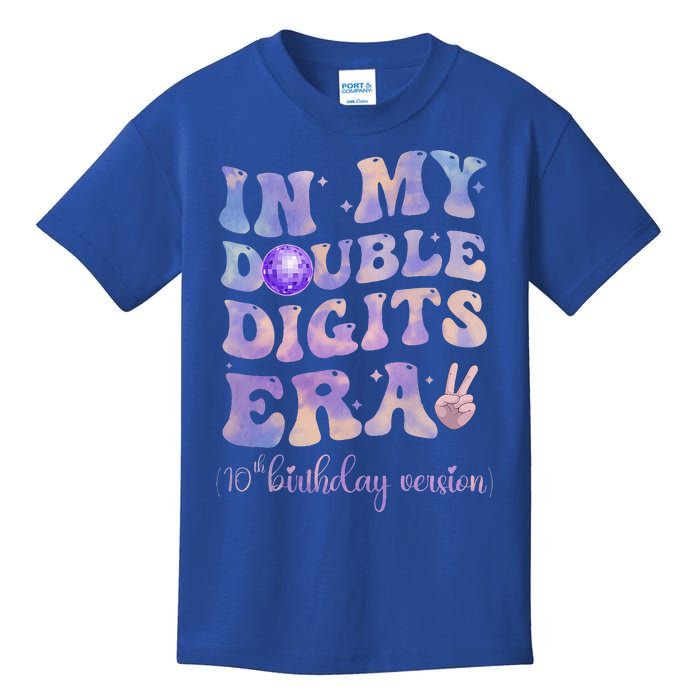 In My Double Digits Era 10th Birthday Version Groovy Retro Kids T-Shirt