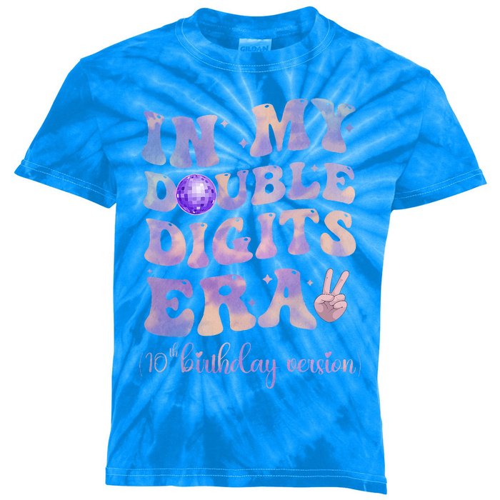 In My Double Digits Era 10th Birthday Version Groovy Retro Kids Tie-Dye T-Shirt