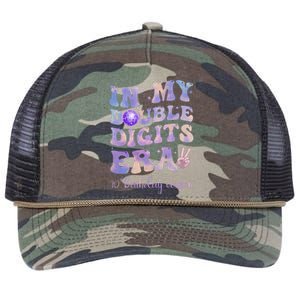 In My Double Digits Era 10th Birthday Version Groovy Retro Retro Rope Trucker Hat Cap