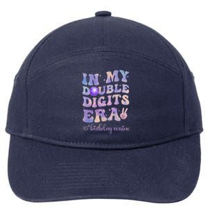 In My Double Digits Era 10th Birthday Version Groovy Retro 7-Panel Snapback Hat