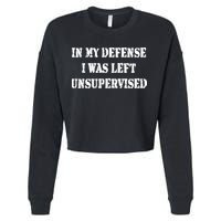 In My Defense I Was Left Unsupervised Cropped Pullover Crew