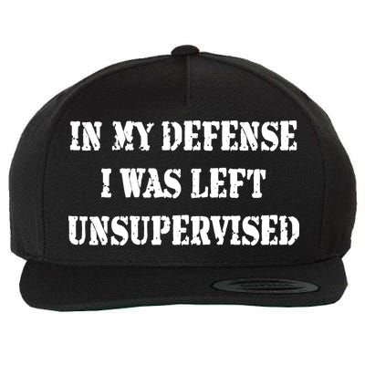 In My Defense I Was Left Unsupervised Wool Snapback Cap