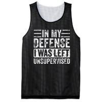 In My Defense I Was Left Unsupervised Funny Retro Vintage Mesh Reversible Basketball Jersey Tank