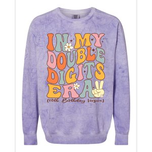 In My Double Digits Era 10th Birthday Colorblast Crewneck Sweatshirt