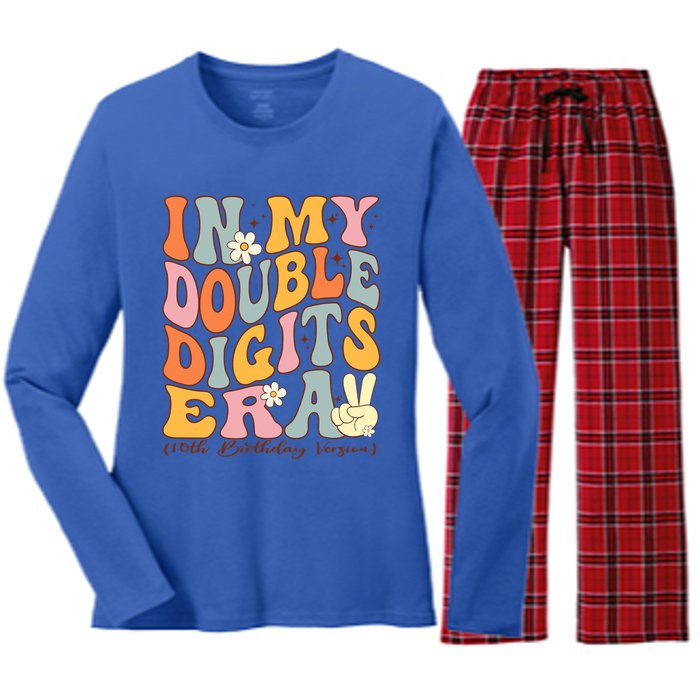 In My Double Digits Era 10th Birthday Women's Long Sleeve Flannel Pajama Set 