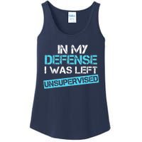 In My Defense I Was Left Unsupervised Funny Vintage Ladies Essential Tank