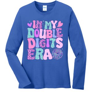 In My Double Digits Era Retro 10 Year Old 10th Birthday Ladies Long Sleeve Shirt