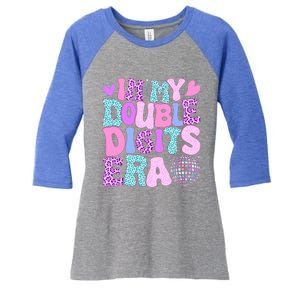 In My Double Digits Era Retro 10 Year Old 10th Birthday Women's Tri-Blend 3/4-Sleeve Raglan Shirt