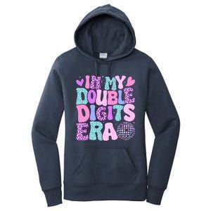 In My Double Digits Era Retro 10 Year Old 10th Birthday Women's Pullover Hoodie