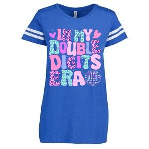 In My Double Digits Era Retro 10 Year Old 10th Birthday Enza Ladies Jersey Football T-Shirt