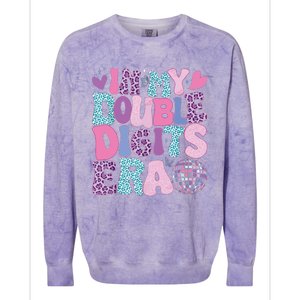 In My Double Digits Era Retro 10 Year Old 10th Birthday Girl Colorblast Crewneck Sweatshirt