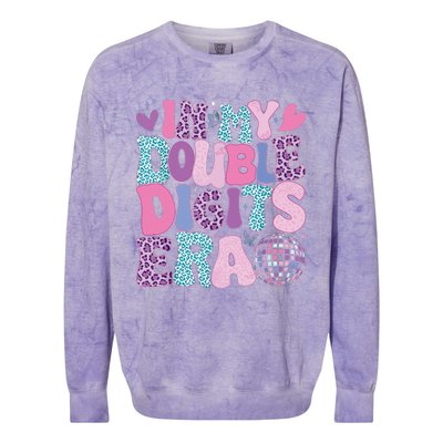 In My Double Digits Era Retro 10 Year Old 10th Birthday Girl Colorblast Crewneck Sweatshirt