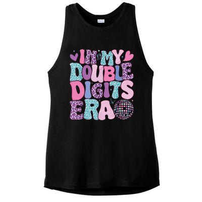 In My Double Digits Era Retro 10 Year Old 10th Birthday Girl Ladies PosiCharge Tri-Blend Wicking Tank