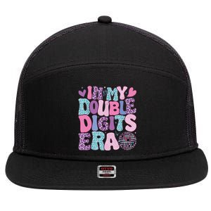 In My Double Digits Era Retro 10 Year Old 10th Birthday Girl 7 Panel Mesh Trucker Snapback Hat