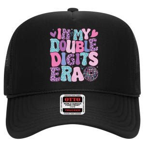 In My Double Digits Era Retro 10 Year Old 10th Birthday Girl High Crown Mesh Back Trucker Hat