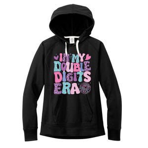 In My Double Digits Era Retro 10 Year Old 10th Birthday Girl Women's Fleece Hoodie