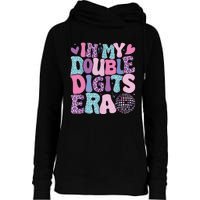 In My Double Digits Era Retro 10 Year Old 10th Birthday Girl Womens Funnel Neck Pullover Hood