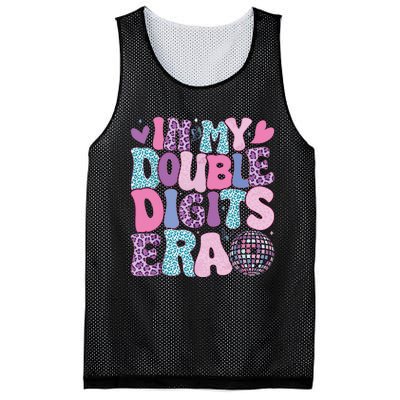 In My Double Digits Era Retro 10 Year Old 10th Birthday Girl Mesh Reversible Basketball Jersey Tank