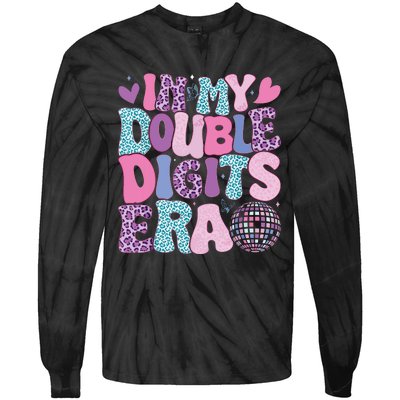 In My Double Digits Era Retro 10 Year Old 10th Birthday Girl Tie-Dye Long Sleeve Shirt