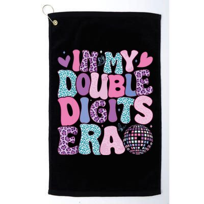 In My Double Digits Era Retro 10 Year Old 10th Birthday Girl Platinum Collection Golf Towel