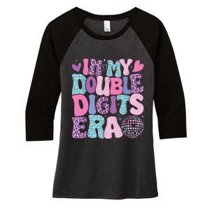 In My Double Digits Era Retro 10 Year Old 10th Birthday Girl Women's Tri-Blend 3/4-Sleeve Raglan Shirt