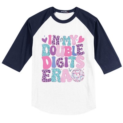 In My Double Digits Era Retro 10 Year Old 10th Birthday Girl Baseball Sleeve Shirt