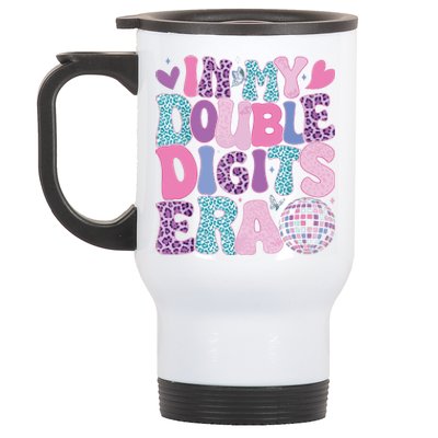 In My Double Digits Era Retro 10 Year Old 10th Birthday Girl Stainless Steel Travel Mug