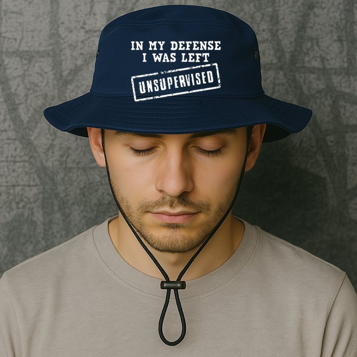 In My Defense I Was Left Unsupervised Funny Legacy Cool Fit Booney Bucket Hat